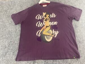 Joe Browns Shirt Men’s 3XL Tee Sexy Girl Whiskey Purple Tattoo Loose N158-160